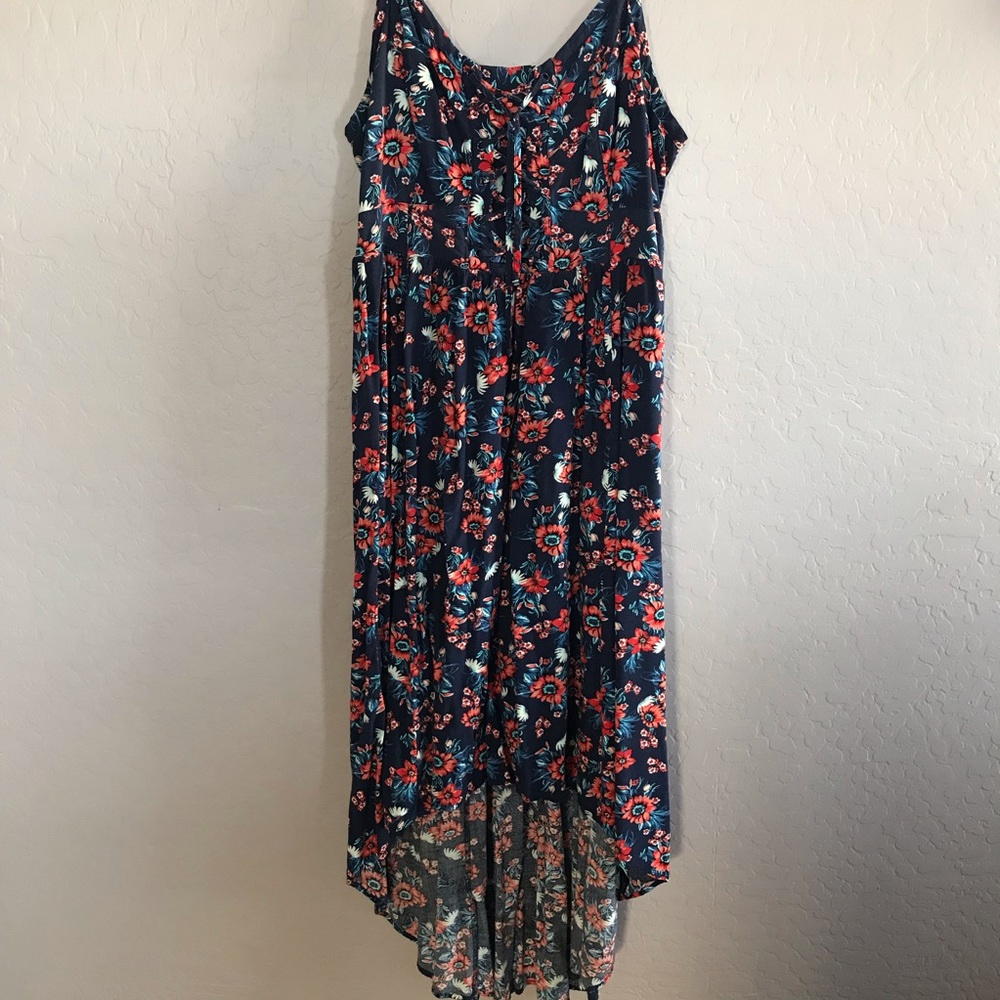 Navy Blue, White & Red Dress